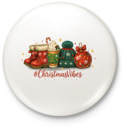 printfashion Karácsony bakancs, sapka, dísz - Kitűző, hűtőmágnes - Fehér (17765921)