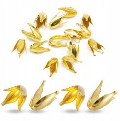 MIXFORM Kúpos dugókulcs gyöngyökhöz, vas, virág, 13x7x7mm, arany, 20db (14WB7973)