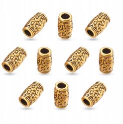 Mixform Tibeti stílusú gyöngyök, Cső, Ötvözet, Antik arany, 12x7mm, 10db (13WB18627)