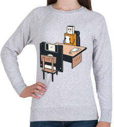 printfashion Pendrive vs floppy - Női pulóver - Sport szürke (17850340)