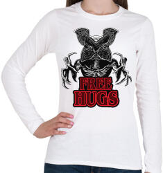 printfashion Stranger Things - Demogorgon Free Hugs - Női hosszú ujjú póló - Fehér (17837802)