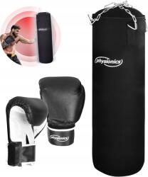 Physionics Boxzsák, láncos, kesztyűvel, 100cm, 25kg, fekete (BOSK14/10-oz)