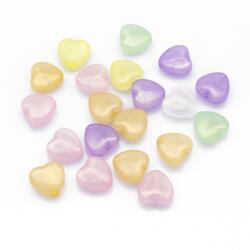 Mixform Akril gyöngyök Szív, Csillámos gyöngyök, Mix, 14x14x7mm, 20db (13WB23944)