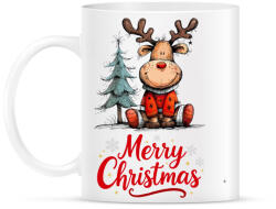 printfashion karácsonyi rénszarvas - Bögre - Fehér (17744652)