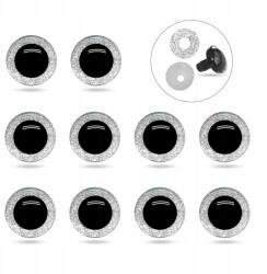 MIXFORM Játék- és babaszemek, Epoxi gyanta, Ezüstös, 10mm, 10db (13WB31944)