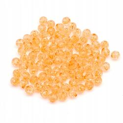 Mixform Akril gyöngyök Crackle Átlátszó, Kerek, Arany, 8mm, 25g~90db (13WB29489)