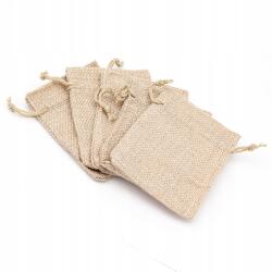  Ajándéktasak, Kötött tasak, sötét Khaki, 9x7cm, 5 db