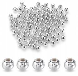 Mixform Fémbevonatú akril gyöngyök, Ezüst, 8mm, lyuk: 1.5mm, 25g~100db (13WB14268)