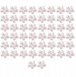 Mixform Akril gyöngyök, Átlátszó, Szín Ab, Virág, Fehér 14x14x2mm 50db (13WB14157)