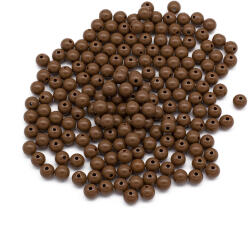 Mixform Akril gyöngyök kerek, átlátszatlan, Sienna 8x7mm, Lyuk: 2mm, 50g~160db (13WB29579)