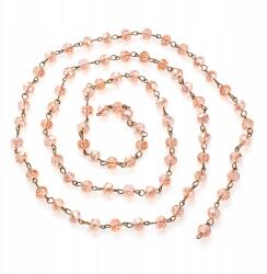 MIXFORM Kézzel készített sárgaréz lánc ékszerekhez, üveggyöngyök 8x5mm 76db, 1m (13WB29194)