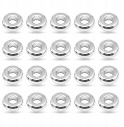 MIXFORM Távolsági gyöngyök, sárgaréz, lapos, kerek, ezüst, 4x1.5mm, 20db (13WB26614)