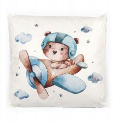  Dekoratív párna gyerekeknek Kék Plüssmackó, 40x40cm (AVXKDS-8)