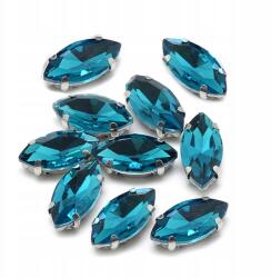 MIXFORM Varrható strasszok, Üveg, Sárgaréz alap, Lószem, Chirok 10x5mm, 10db (13WB19713)