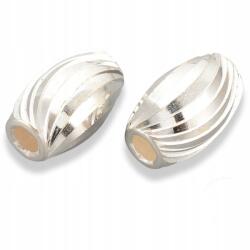  Ezüst 925 Ovális gyöngyök, 7x4mm, Lyuk 1.5mm, 2db (13WB21393)
