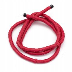 Mixform Heishi Handmade Polimer Öko Agyag gyöngyök, korong, 3x1mm, 375db/40cm/szál (13WB29923)