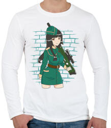 printfashion Katona lány - Férfi hosszú ujjú póló - Fehér (17845327)