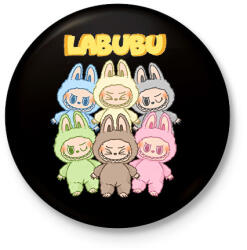 printfashion Labubu Monsters - Kitűző, hűtőmágnes - Fekete (17750622)