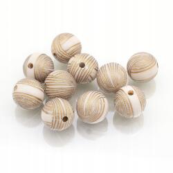 Mixform Akril gyöngyök, Kerek, Arany mintás, Szín: Bézs 15.5x16mm 10db (13WB15247)