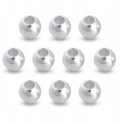 Mixform Rozsdamentes acél gyöngyök, kerek, ezüst, 4x3mm, lyuk 1.8mm, 10db (13WB31013)