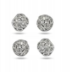 Mixform Charms moduláris gyöngyök, Rondelle áttört, platina 11x9.5mm, 4db (13WB16258)