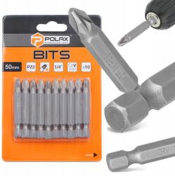 POLAX 10x Csavarbehajtó Bit PZ2 50mm Mágneses hegy 1/4 Pozidriv Grot Solidn V8 (51-081(X10))