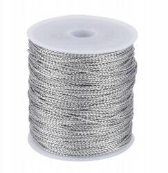 MIXFORM Dekorációs zsinór Fémezett, Fonott, Ezüst, 1mm, kb. 100m/orsó (13WB27603)