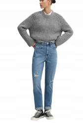 Hollister Mom Jeans Farmernadrág Koptatott Kék 25 I1G