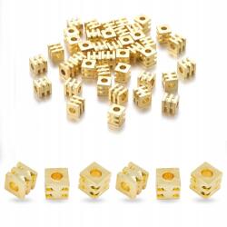 MIXFORM Gyöngy távtartó, sárgaréz, kockák, arany, 4x4x4mm, 50 db (13WB26667)
