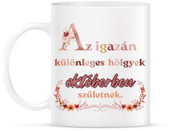 printfashion szülinap okt virágos - Bögre - Fehér (17741952)