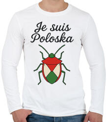 printfashion Je suis poloska - Férfi hosszú ujjú póló - Fehér (17764617)