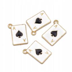 MIXFORM Függő Függőkártya As Pikk, Ötvözet, Fekete, 19x14x1.2mm, 4db (13WB20664)