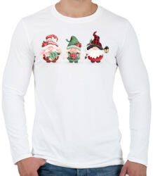 printfashion Karácsonyi manók - Férfi hosszú ujjú póló - Fehér (17782299)
