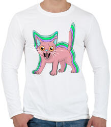 printfashion Cica LSD - Férfi hosszú ujjú póló - Fehér (17784999)