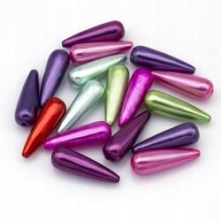 Mixform Gyöngyök Abs műanyag, csepp, Szín: Mix 30x10mm 17db/25g (13WB24887)