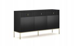 Vivaldi Meble Maggiore 3D3S Komód Fekete Arany Lábak, 154 cm (PUMAKO33CCCCZZ5020)