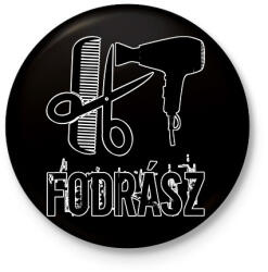 printfashion Fodrász - Kitűző, hűtőmágnes - Fekete (17777172)