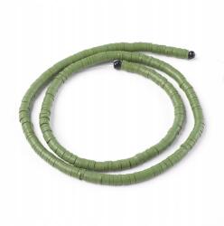 Mixform Heishi Handmade Polimer Öko Agyag gyöngyök, korong, 4x1mm, 375db/40cm/szál (13WB29949)