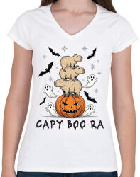 printfashion Capyboora - Női V-nyakú póló - Fehér (17752127)