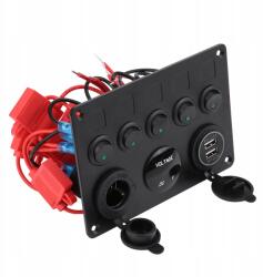  Univerzális Kapcsolópanel, 12-24V, zöld LED, autós, tengeri