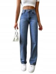 Shein Női Farmer, magas derekú, egyenes, hosszú, Size 36