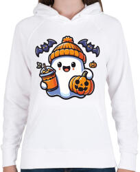 printfashion Cuki halloween szellem - Női kapucnis pulóver - Fehér (17757661)