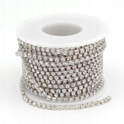 MIXFORM Dekorációs szalag cirkóniákkal Ezüst/Kristály 2.8mm 9m/tekercs (13WB17526)