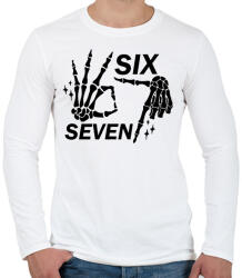 printfashion six seven kéz - Férfi hosszú ujjú póló - Fehér (17789949)