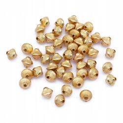 Mixform Műanyag Ccb gyöngyök, Bicone csiszolt világos arany 7x6mm, Lyuk 1.5mm, 50db (13WB30372)