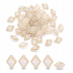 Mixform Akril gyöngyök Rombusz, Arany Lassan, Lenvászon, 18x14x9mm, 50g~50db (13WB31512)