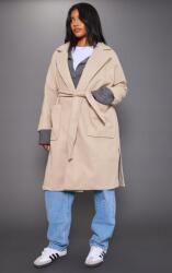 Prettylittlething KU211 Prettylittlething Bézs Klasszikus Kötött Kabát (44) L