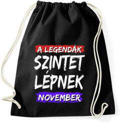 printfashion A legendák szintet lépnek-Egyedi hónappal - Sportzsák, Tornazsák - Fekete (17799048)