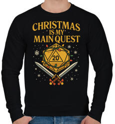 printfashion Christmas is my main quest - Férfi pulóver - Fekete (17813813)