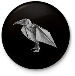 printfashion Origami holló - Kitűző, hűtőmágnes - Fekete (17797104)